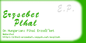 erzsebet plhal business card